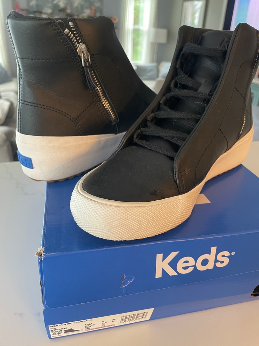 Keds Black High-Top Sneakers with White Platform